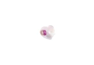 Kids buttons as hearts out plastic in purple 15 mm 0,59 inch